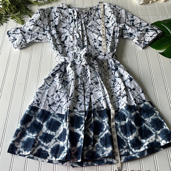 Thakoon anniversary edition dress blue white splatter watercolor pleated dress - Picture 5 of 11